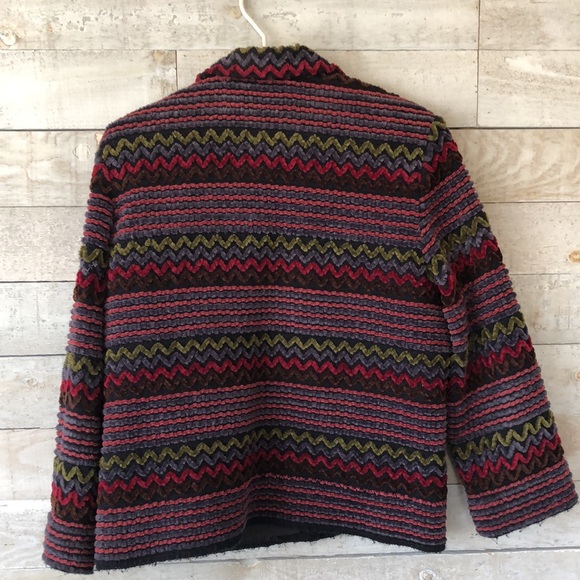 Chenille chevron stripe light weight jacket - Picture 5 of 6